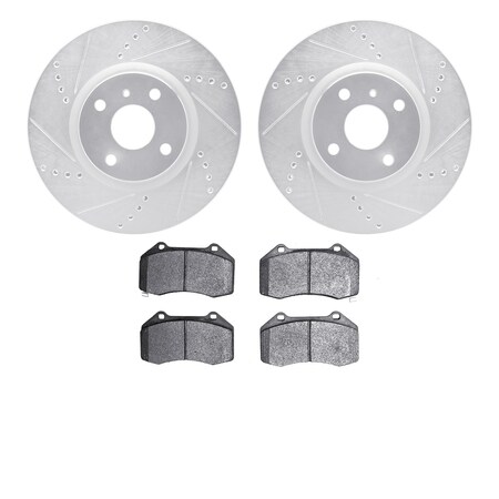 Dynamic Friction Co 7502-80331, Rotors-Drilled and Slotted-Silver with 5000 Advanced Brake Pads, Zinc Coated 7502-80331